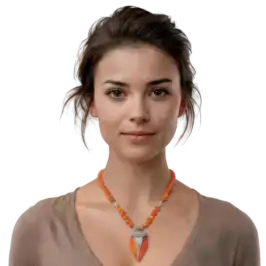 Elegant orange gemstone necklace with silver accents, showcasing artisanal jewelry craftsmanship. Perfect for adding a pop of color and style to any outfit.