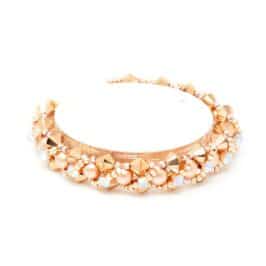 Rose Gold Pearl Crystal Bracelet - Side A - Left