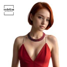 Siam Crimson Crystal Necklace-HerMJ Limited Edition