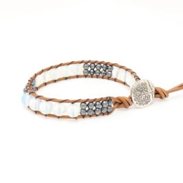 Opalite Beaded Bracelet - Opalite Stones