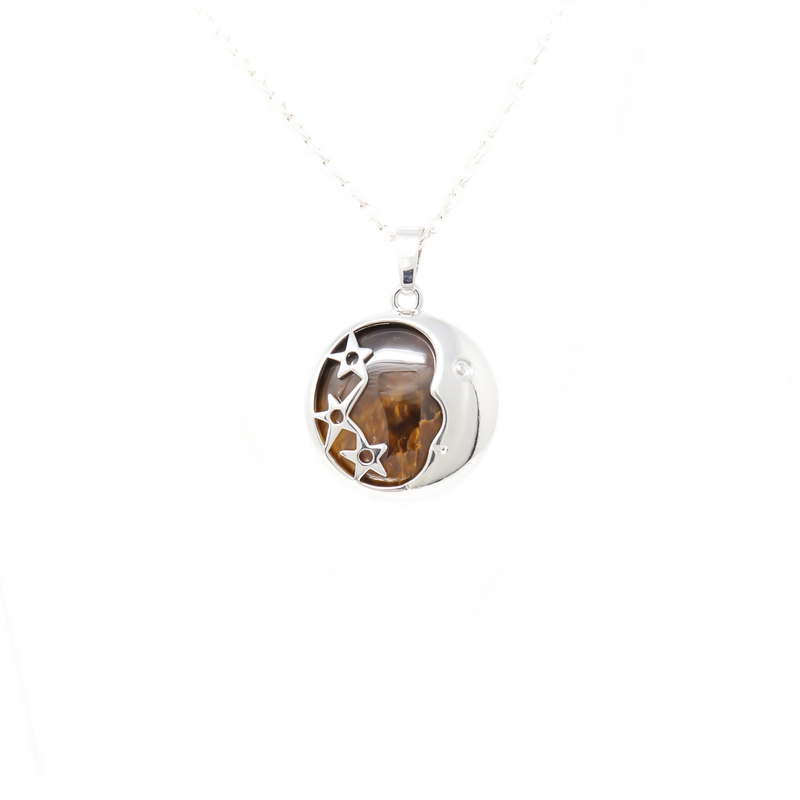 Tiger Eye Gemstone Pendant Necklace - HerMJ