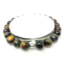 Blue Tiger Eye Sterling Silver Bracelet
