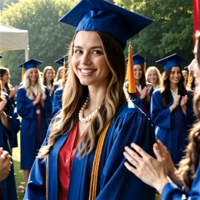 Graduating student smiling at ceremony
