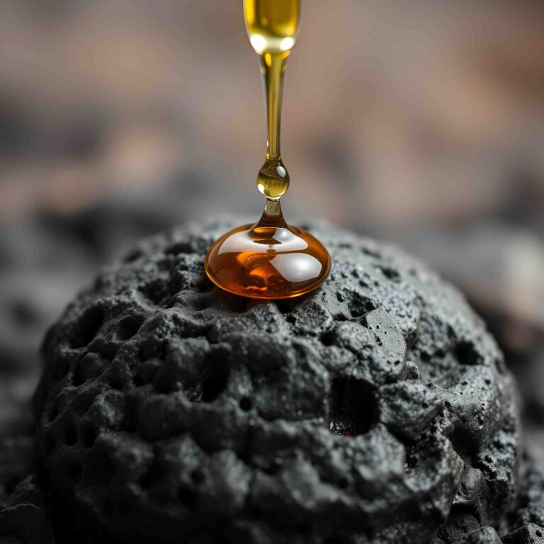 lava stone used as a fragrance diffuser with lavender essential