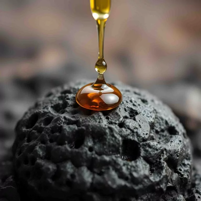 lava stone used as a fragrance diffuser with lavender essential 