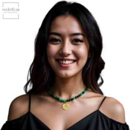 HerMJ Natural Malachite Pendant Necklace