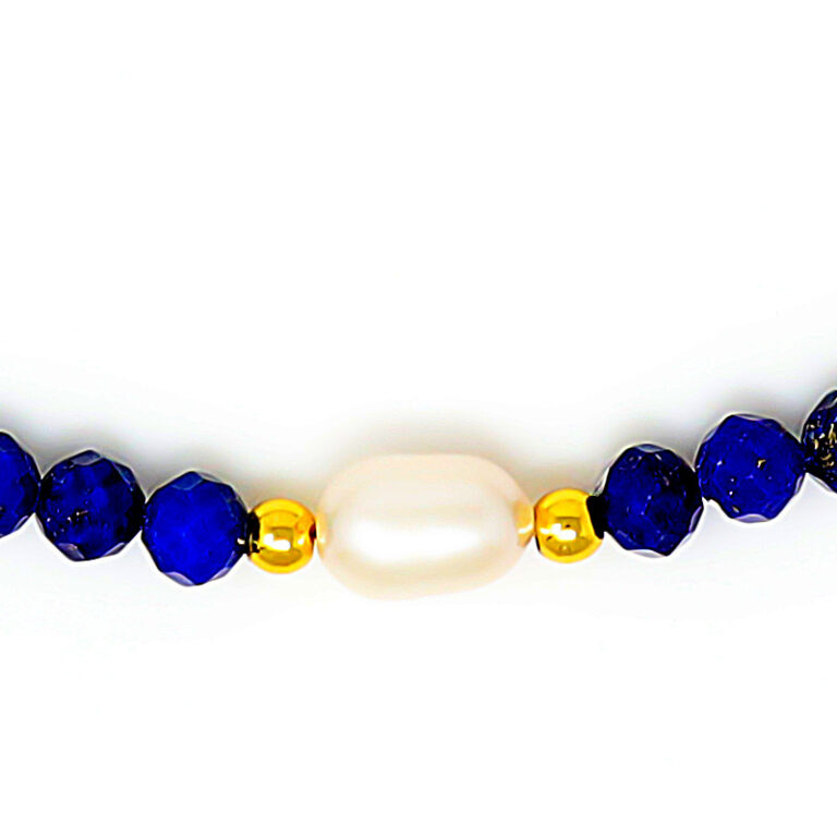 Lapis Lazuli Pearl Necklace - Pearl Focal
