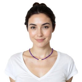 Pearl And Amethyst Fusion Necklace - HerMJ Lifestyle Model