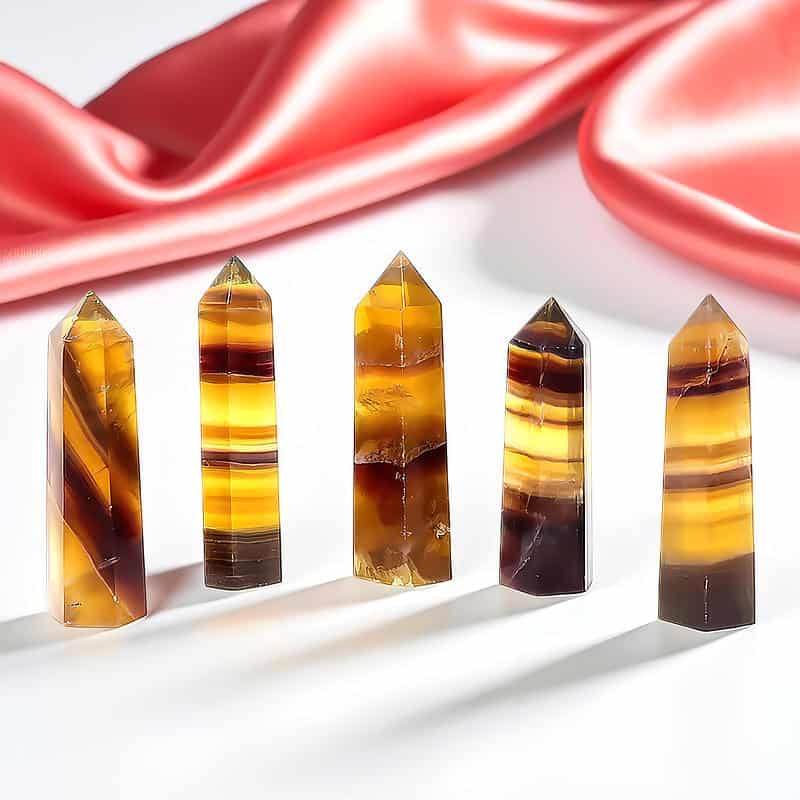 Green Fluorite and Beyond: Add Crystals for A Vibrant Home Beautiful Gemstone Decor Brown Fluorite Towers Lifestyle - HerMJ.com