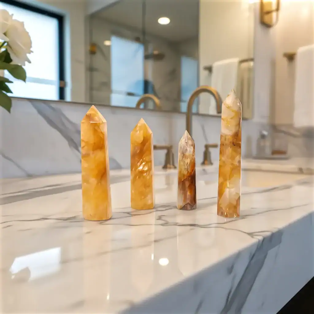 The Golden Connection: Metaphysical Citrine Benefits Crystals for the bathroom from HerMJ
