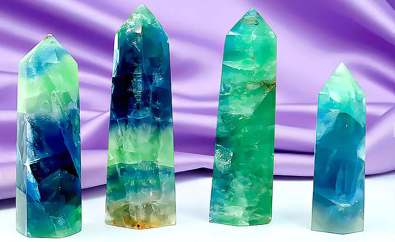 Large Fluorite Gemstone Collection On Cloth
