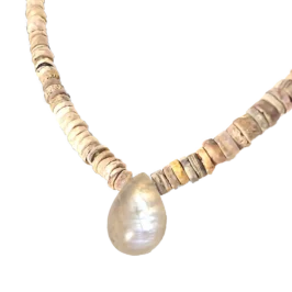 Australian Opal Necklace And Moonstone Pendant - Profile