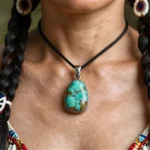 Healing Power Gemstones - Turquoise Pendant Worn In Wellness Philosophy