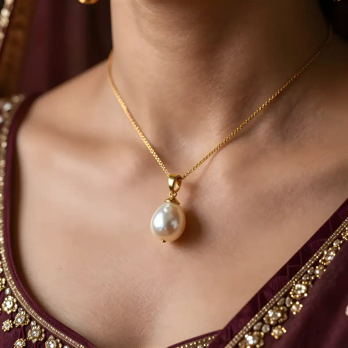 Elegant pearl gemstone necklace for healing and style.