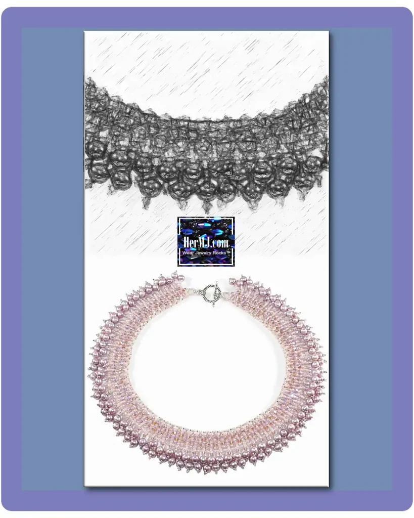 HerMJ Pearl and Crystal Necklace Design