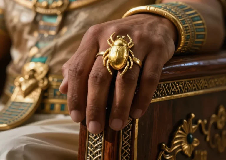 Talisman Fashioned As A Golden Scarab Ring