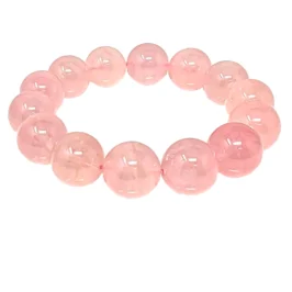 Pink rose quartz bracelet for healing and love. Handcrafted jewelry featuring smooth, polished beads perfect for spiritual wellness and stylish accessories.