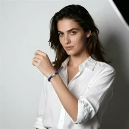 lapis lazuli bracelet with tahitian pearl accent