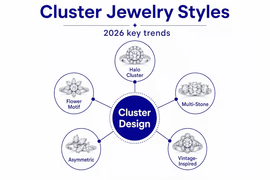 What Is Gemstone Cluster Jewelry: Modern Style Guide Cluster jewelry styles 2026 trends