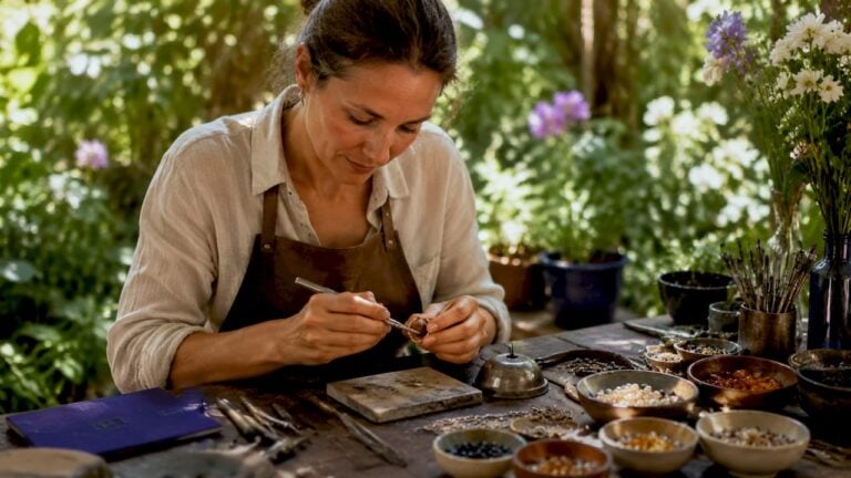 Jewelry artisan crafting organic jewelry by hand