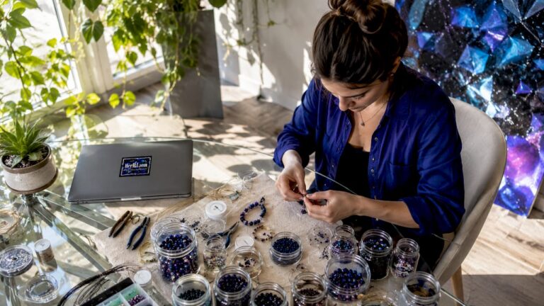 Artisan crafting affordable handmade jewelry