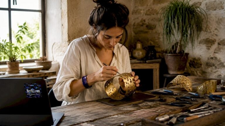 Artisan crafting bold sculptural jewelry