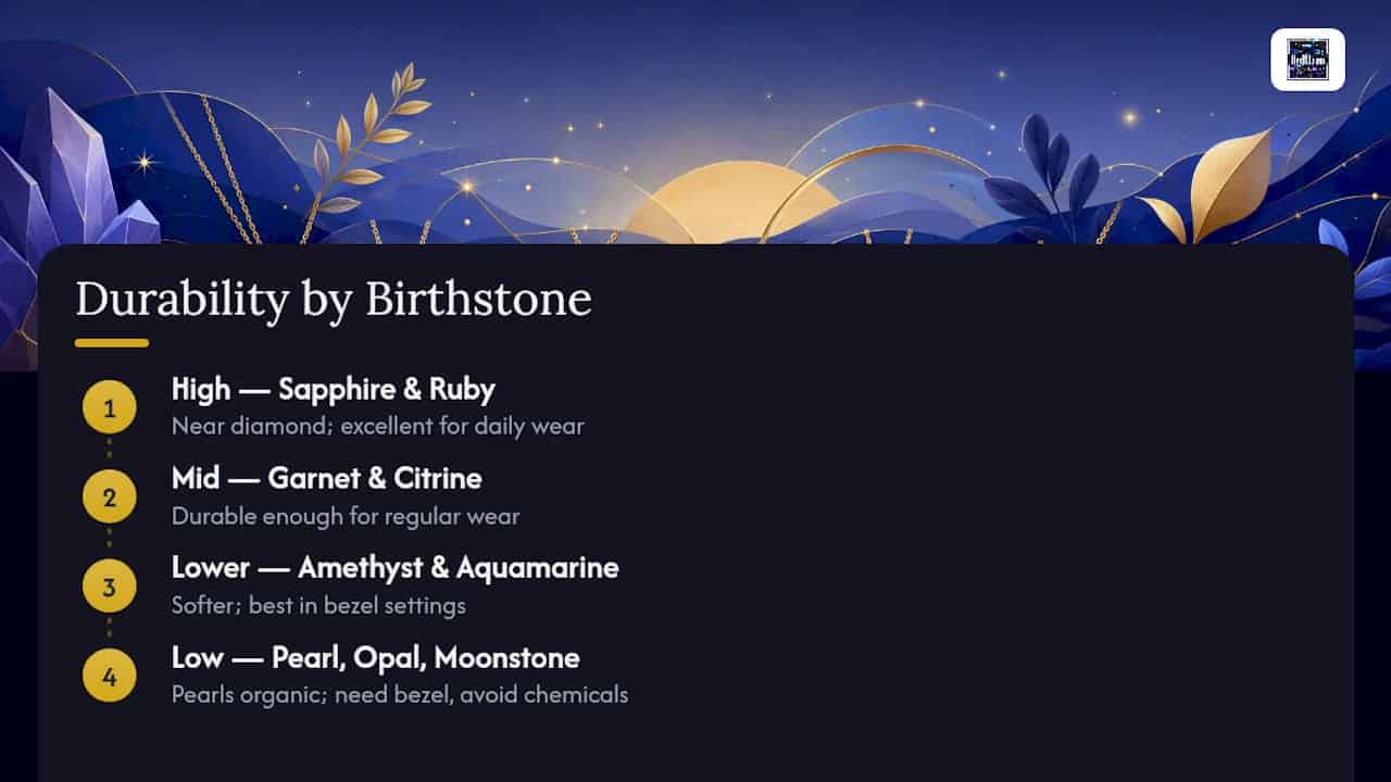 Birthstone Necklace Ideas for Gifts and Everyday Style Mohs hardness scale for birthstones durability