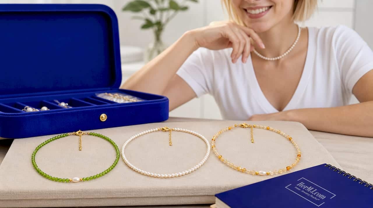 The Necklace Length Guide That Actually Makes Sense Peridot And Pearl Fusion Necklace