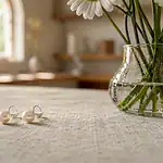 Hypoallergenic freshwater pearl errings on a table