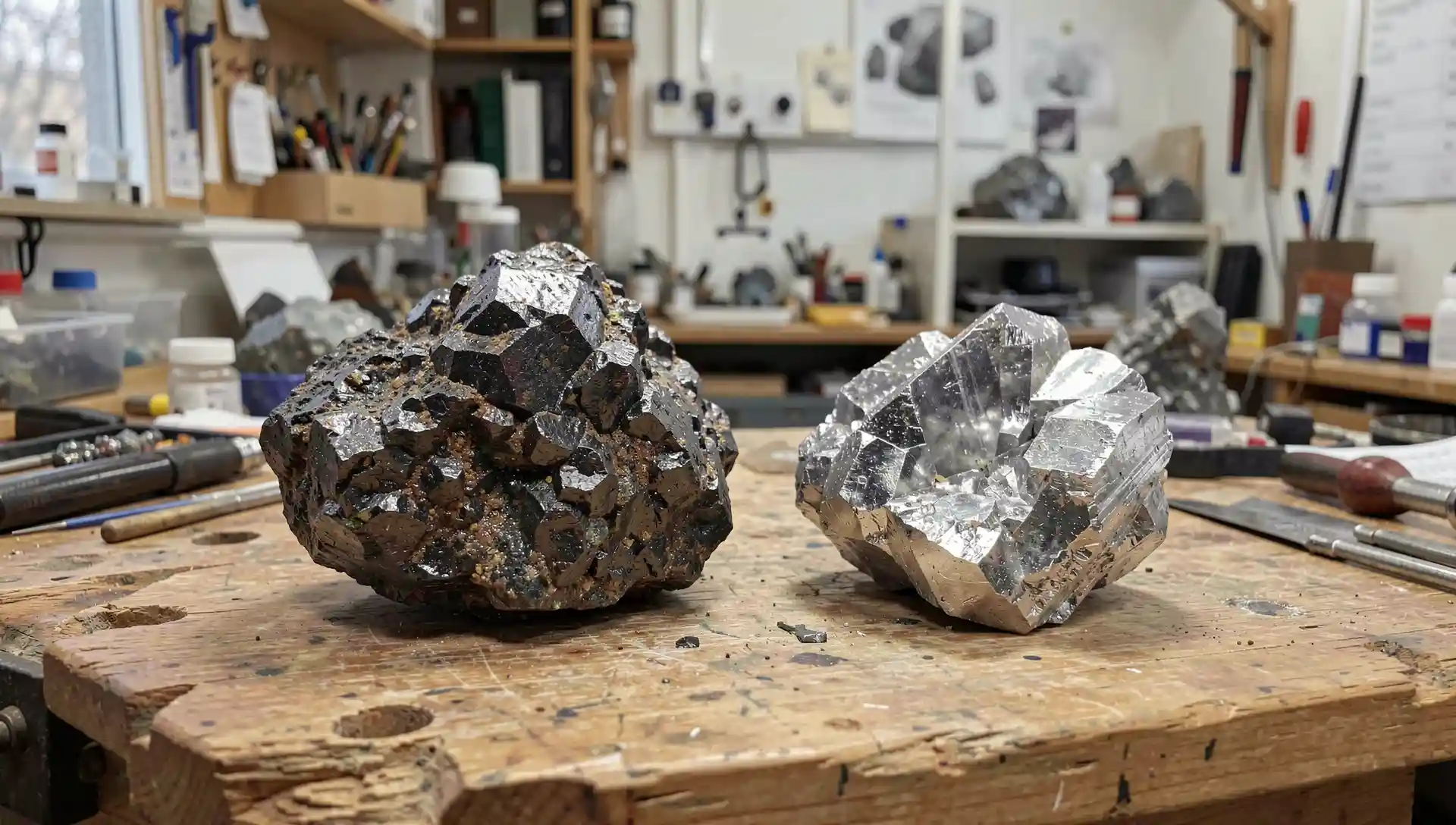 Discover the Beautiful Secrets of Amethyst and Quartz Iron and aluminum mineral stone samples on a table