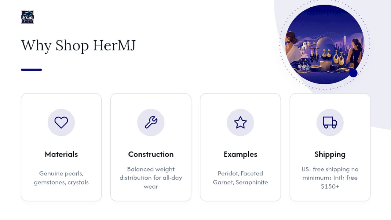 Wear Bold Lightweight Statement Earrings All Day With Titanium Posts Shop HerMJ's Lightweight Statement Earring Collection — overview diagram