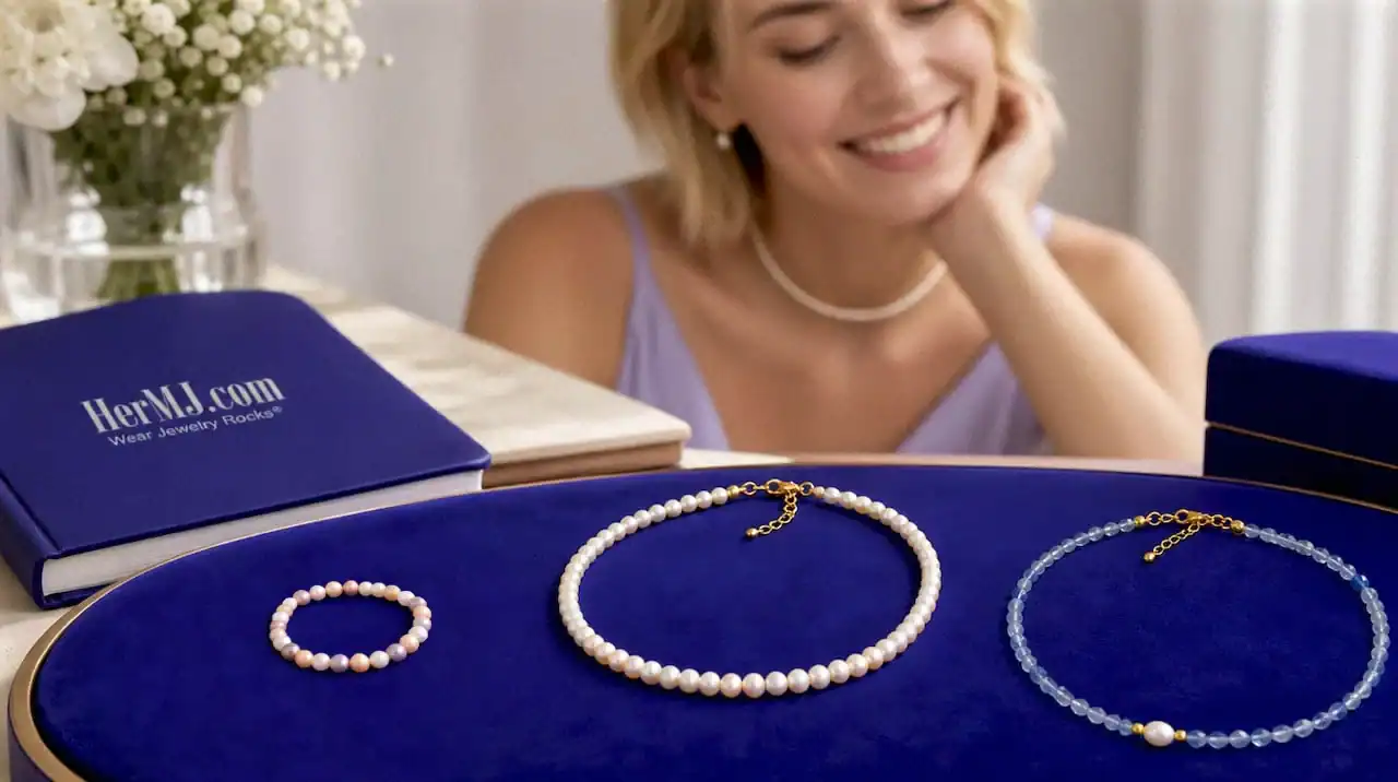 Bridesmaid Jewelry Ideas That Last: Pearl Keepsakes and Budget Picks Pearl jewelry display.