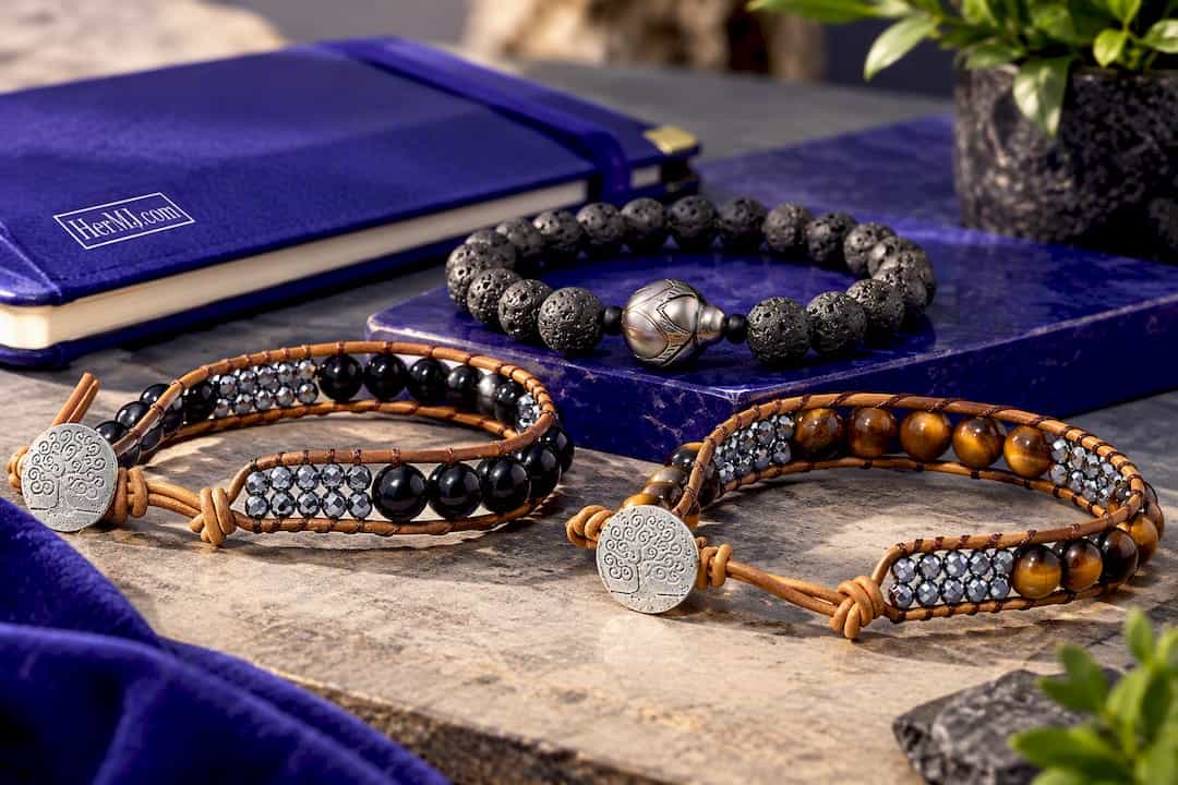 Black Gemstones, Mohs Wearability and Care Onyx Beads Bracelet