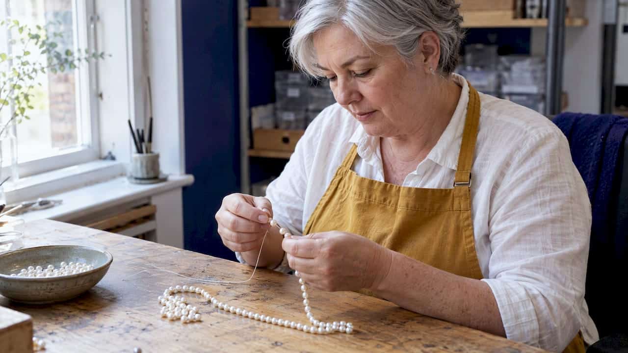 Custom Jewelry Turnaround: How Long Each Stage Takes Jewelry maker threading freshwater pearls by hand