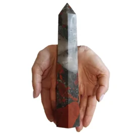 Red and grey crystal tower