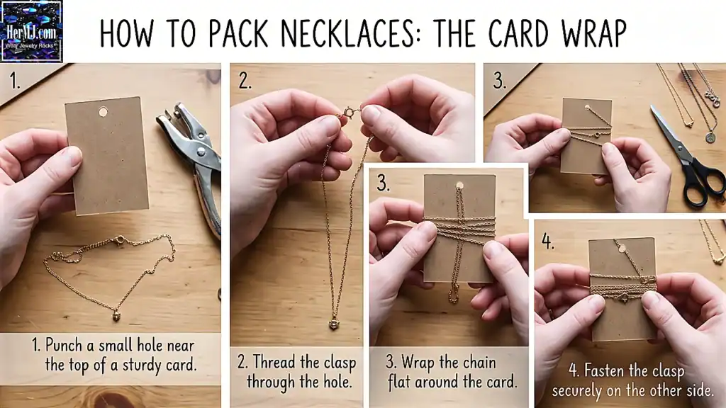 Store Necklaces Without Tangling, Then Test Your Case in 60 Seconds Necklace wrapping card tutorial